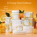 A lip balm tube adorned with a bright yellow and green design, emphasizing its attractive packaging.