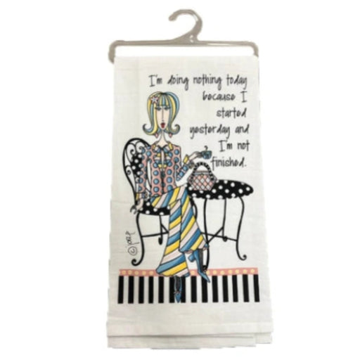 Doing Nothing Today Because. featuring a humorous saying for relaxing days and lighthearted décor.
