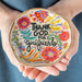 Natural Life Artsy Ceramic Trinket Dish with Thank God For Girlfriends message