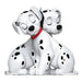 Hallmark 2026 Disney 101 Dalmatians ornament featuring cuddling spotted puppies with red collars