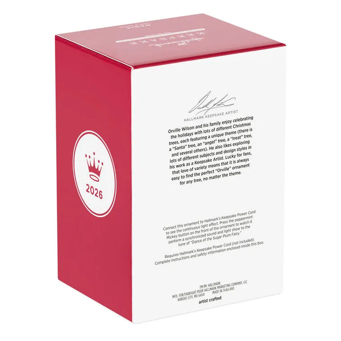 Hallmark Keepsake box back panel with artist signature and light show instructions