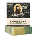Dr. Squatch x Call of Duty Sarge Bar Soap packaging and bar — limited-edition men’s soap featuring Sarge character art and green-and-gold marbled soap bar.