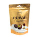 Gold packaging of Dubai Chocolate with chocolate truffles on a white background