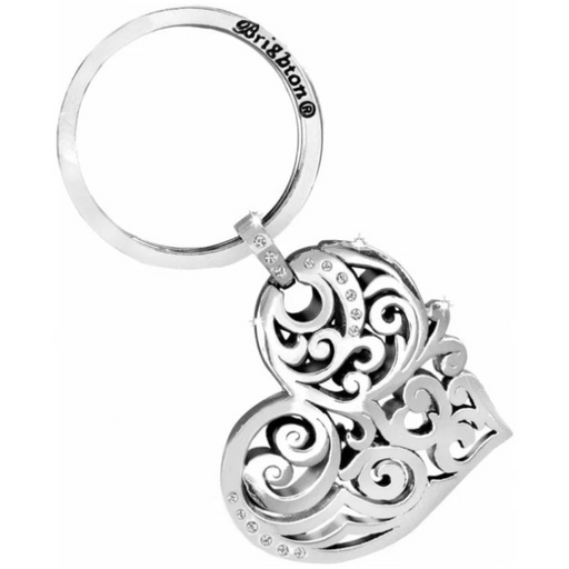 Brighton Madrid Heart Key Fob featuring a stylish heart design, perfect for adding a fashionable touch to keys or bags.
