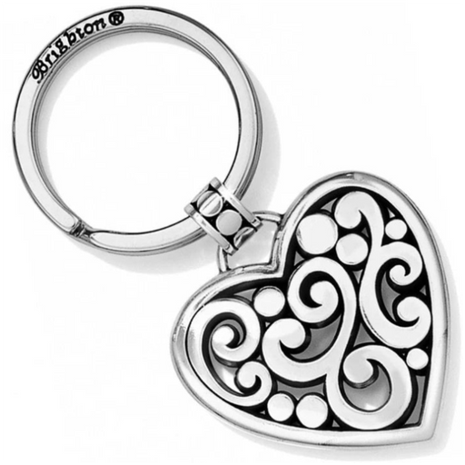 This keychain is an artsy, contemporary take on the romantic heart motif and was inspired by vintage Taxco jewelry designs.