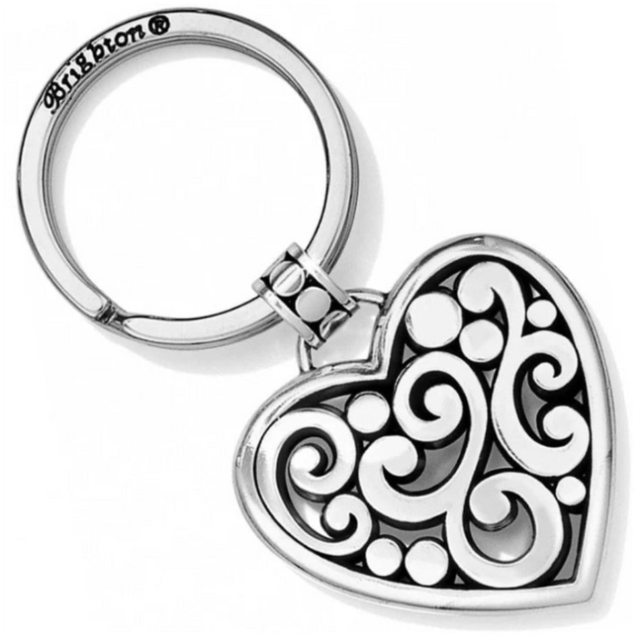 This keychain is an artsy, contemporary take on the romantic heart motif and was inspired by vintage Taxco jewelry designs.
