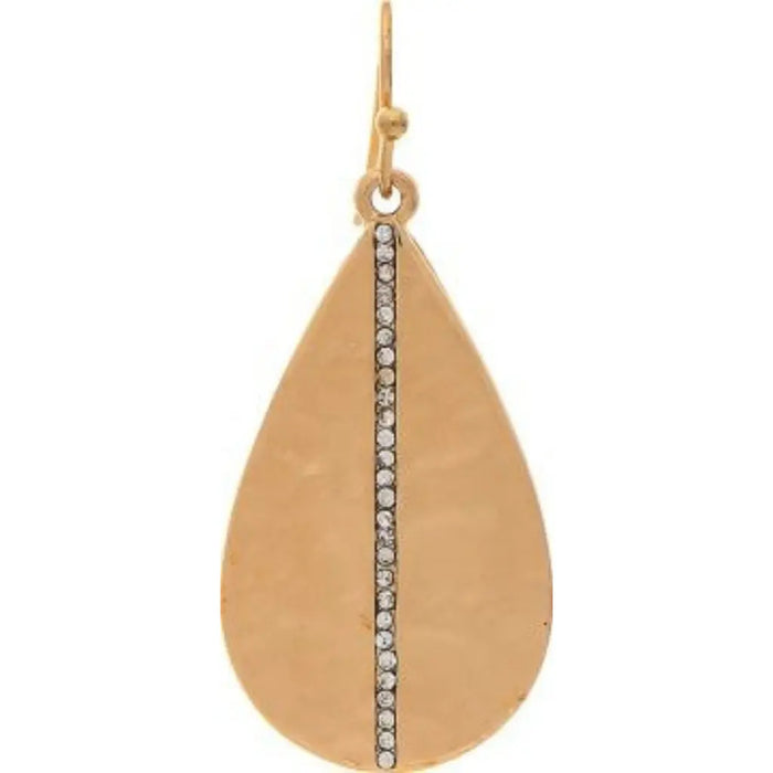 Rain Jewelry matte crystal stripe teardrop earrings with sparkling center detail