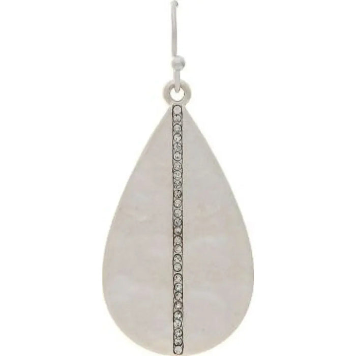 Rain Jewelry matte crystal stripe teardrop earrings with sparkling center detail