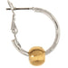 Rain Jewelry silver hoop earrings with polished gold ball accents in a stylish two-tone design for everyday and special occasion wear.