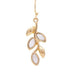 Rain Jewelry White Shell Inlay Leafy Earring featuring genuine white shell inlay, an elegant leafy design, and a choice of gold or silver finish.