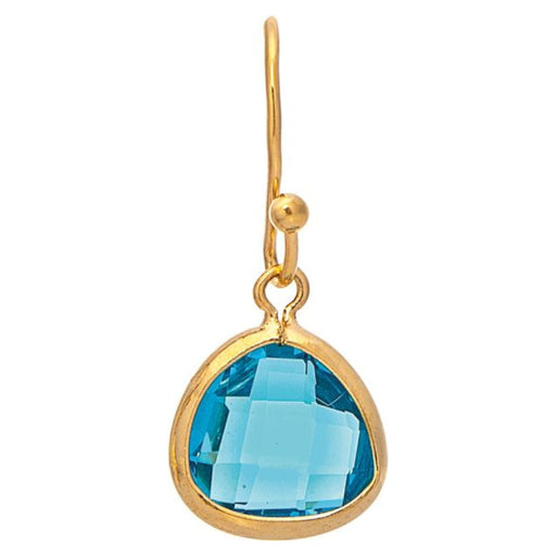 Rain Jewelry Gold Blue Tiny Color Drop Earrings featuring delicate blue enamel drops, a polished gold-tone finish, and a lightweight coastal-inspired design.