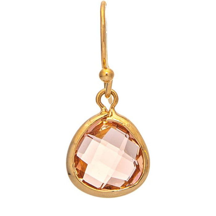Rain Jewelry Gold Pink Tiny Color Drop Earrings featuring vibrant pink enamel drops, a polished gold-tone finish, and a lightweight elegant design for everyday wear.