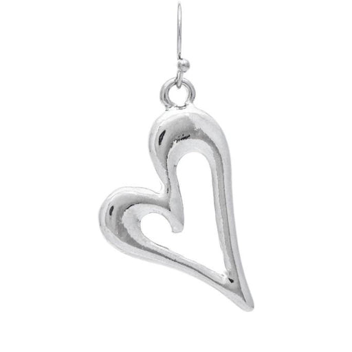 Rain Jewelry Silver Puff Open Heart Earring featuring a polished silver finish, elegant puffed open heart design, and hypoallergenic construction for comfortable everyday wear.