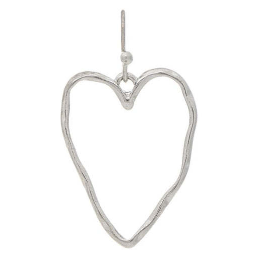 Rain Jewelry Silver Wavy Wire Open Heart Earring featuring a polished hypoallergenic silver finish and a delicate wavy wire open heart design for everyday elegance.