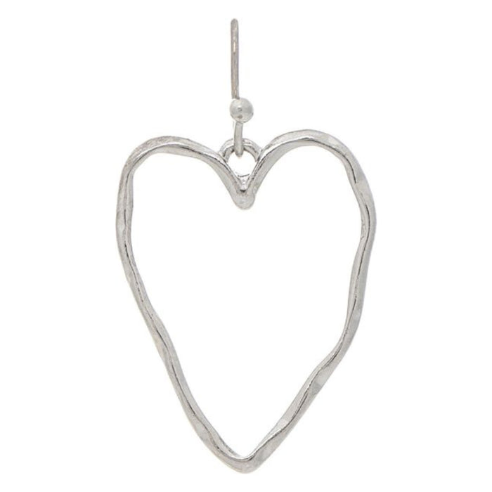 Rain Jewelry Silver Wavy Wire Open Heart Earring featuring a polished hypoallergenic silver finish and a delicate wavy wire open heart design for everyday elegance.