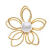 Rain Jewelry Pearl Center Wire Flower Post Earring featuring delicate wire flower petals, a classic pearl center, and an elegant lightweight post-back design.