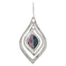 Rain Jewelry Silver Ellipse Abalone Spinner Earring with polished silver-tone ellipse frame and iridescent spinning abalone shell centerpiece.