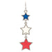 Rain Jewelry Silver Triple Star Red White and Blue Americana Earrings – Patriotic Star Dangle Earrings for Women