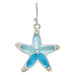 Rain Jewelry Silver Hues of Blue Inlaid Enamel Starfish Earrings featuring vibrant blue enamel, polished silver finish, coastal-inspired starfish design, and lightweight comfort.