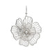 Rain Jewelry Silver Laser Cut 3D Flower Earrings featuring precision laser-cut petals, dimensional floral design, polished silver-tone finish, and lightweight comfort.