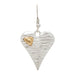 Rain Jewelry Silver Lined Heart and Gold Accent Heart Earrings featuring a dual-tone heart design, polished silver and gold finishes, lightweight comfort, and elegant everyday style.