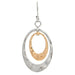 Rain Jewelry Two Tone Oval In Oval Spinner Earrings with silver and gold finish and kinetic spinning oval design