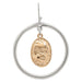 Rain Jewelry Silver Wire Circle and Gold Oval Dangle Earrings featuring a two-tone design with a delicate silver wire circle and brushed gold oval drop, lightweight and elegant for everyday wear or special occasions.