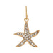 Rain Jewelry Pave Crystal Dancing Starfish Earrings featuring a sparkling starfish design encrusted with pave crystals, available in gold or silver finishes with lightweight dangling movement for a beach-inspired look.
