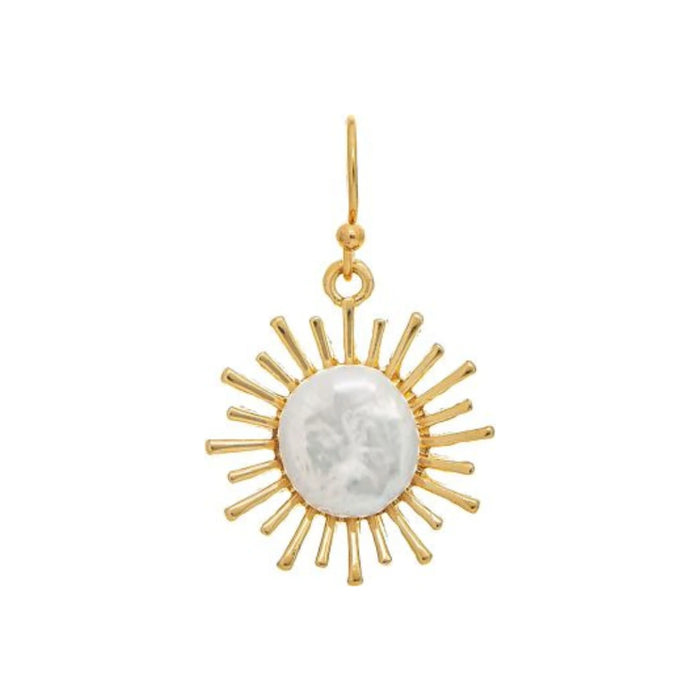 Rain Jewelry Natural Freshwater Pearl Sunburst Earrings featuring genuine freshwater pearls arranged in a radiant sunburst design, available in gold or silver finishes for an elegant and timeless look.