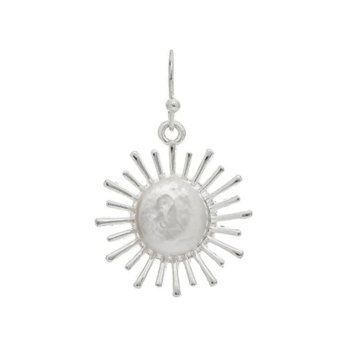 Rain Jewelry Natural Freshwater Pearl Sunburst Earrings featuring genuine freshwater pearls arranged in a radiant sunburst design, available in gold or silver finishes for an elegant and timeless look.