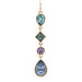 Rain Jewelry Gold Multicolor Blue Purple Crystal Shapes Drop Earring a bold, color-rich design that commands attention.