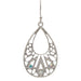 Rain Jewelry Silver Filigree Crystal Teardrop Earring. The open-center filigree frame catches the light beautifully. Sparkling crystals create a refined teardrop silhouette.