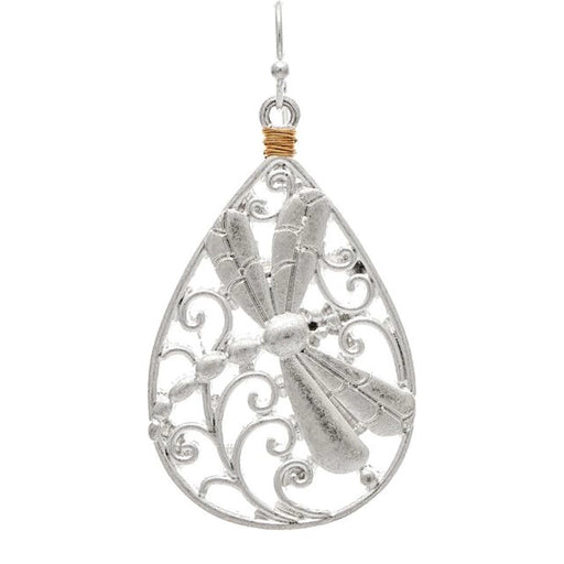 Rain Jewelry Silver Filigree Teardrop Dragonfly Earring and bring nature-inspired elegance to your look.