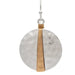 Rain Jewelry two-tone circle earrings featuring a textured hammered gold-tone line and a modern circular design.