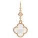 Rain Jewelry gold-tone drop earrings featuring clear faceted clover accents with a sparkling finish.