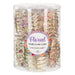  Ganz floral hair claw clips in a storage canister featuring stylish flower designs for everyday hair styling and accessories.