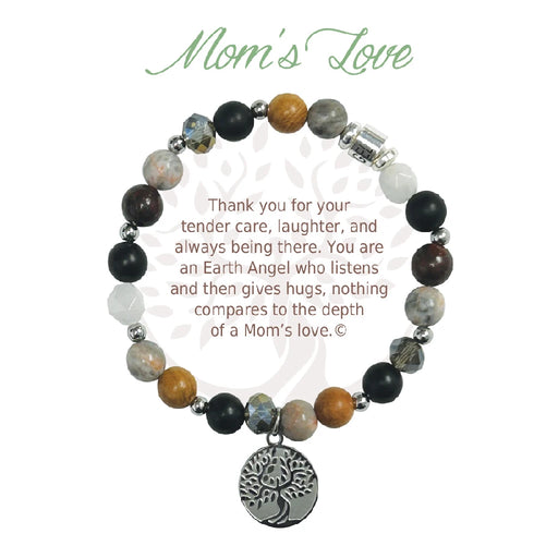 A delicate bracelet with a mother's heart charm, representing love and connection between a mother and child.