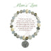 A close-up of a mom's love bracelet featuring a delicate heart charm, symbolizing affection and connection.