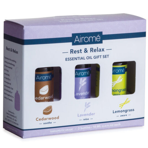Airome essential oil gift set packaging on a white background