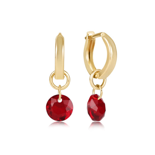 The sleek hoop design pairs beautifully with the vibrant gemstone-inspired drops