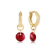 The sleek hoop design pairs beautifully with the vibrant gemstone-inspired drops