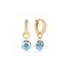 "Polished gold-tone hoop earrings.&nbsp;Sparkling faceted red crystal drop charms"