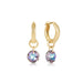 "Lightweight and comfortable, these earrings bring a sophisticated pop of color to any outfit.&nbsp;Polished gold-tone hoop earrings."