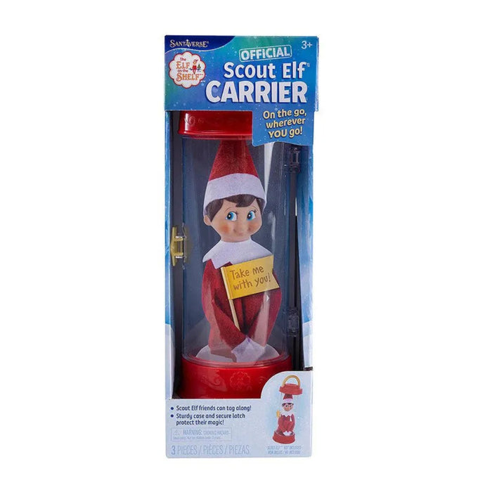 Elf on the Shelf Scout Elf Carrier packaging with Elf figure inside