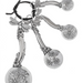 Silver earrings with floral and dragonfly designs on a white background