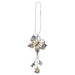 Butterfly-shaped keychain with colorful details on a white background