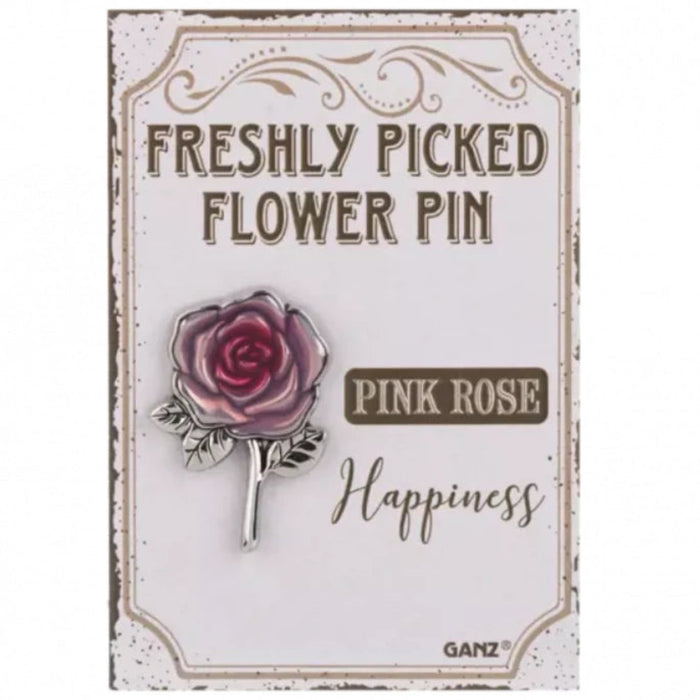 Brighten any look with the Ganz Pink Rose Flower Pin.