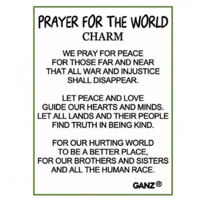Carry a heartfelt message of hope and compassion with the Ganz Prayer for the World Pocket Token.
