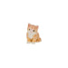 Three small ginger cat figurines sitting side by side on a plain white background.