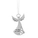 Silver angel pendant with 'One day at a time' inscription on a white background